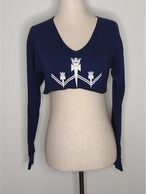 Preloved Hard Tail Forever Women's Navy Crop Top Size One Size